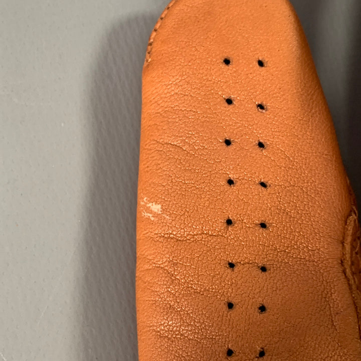 BURBERRY LONDON Size 8 Tan Perforated Leather Gloves
