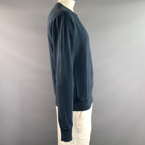 MASON'S Size L Blue Cotton Crew-Neck Pullover