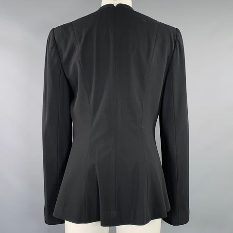 GIORGIO ARMANI Size 6 Black Wool Blend Jacket Blazer