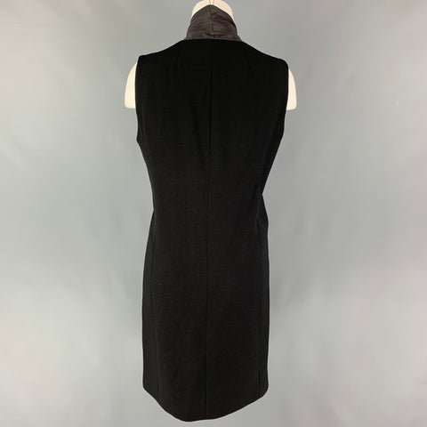 LUTZ HUELLE Talla 4 Vestido sin mangas de lana color carbón negro