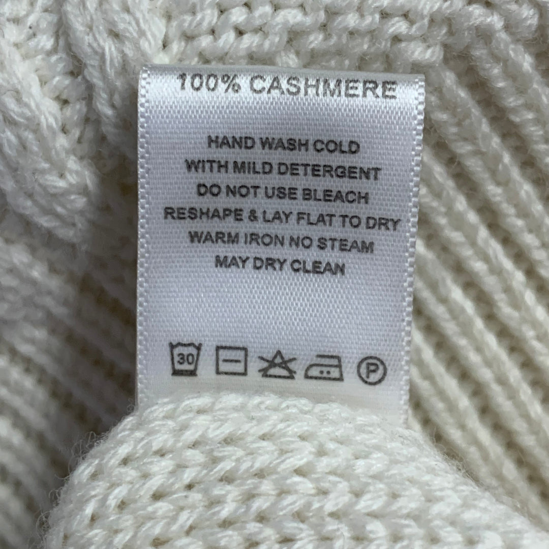 HAIDER ACKERMANN Size M Cream Cable Knit Cashmere Turtleneck Sweater