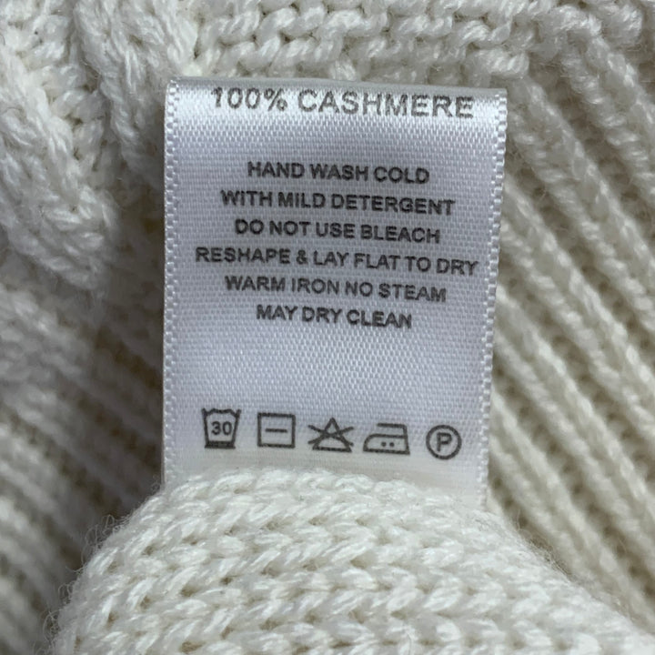 HAIDER ACKERMANN Size M Cream Cable Knit Cashmere Turtleneck Sweater