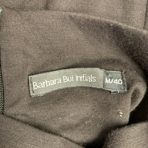 BARBARA BUI Size M Brown Polyester Blend Pleated Turtleneck Pullover