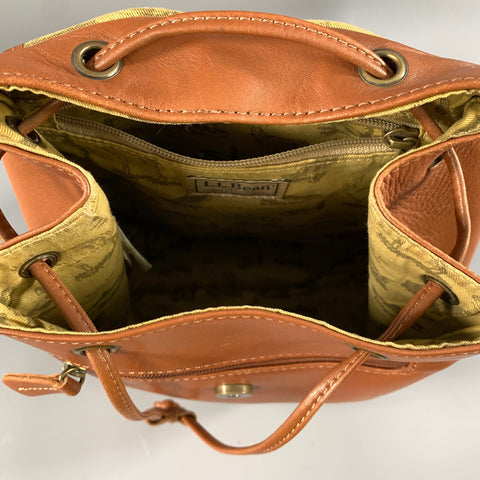 L.L.BEAN Size One Size Brown Distressed Leather Backpack