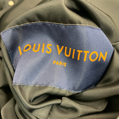 LOUIS VUITTON Size 40 Black Monogram Polyamide Hidden Hood Reversible Jacket