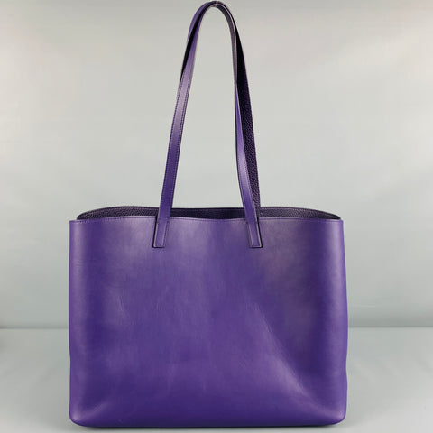 AKRIS -Ai- Purple Leather Shoulder Tote Bag