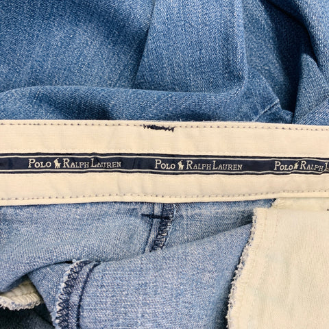 POLO by RALPH LAUREN Size 35 Blue Denim Tapered Pleated Jeans