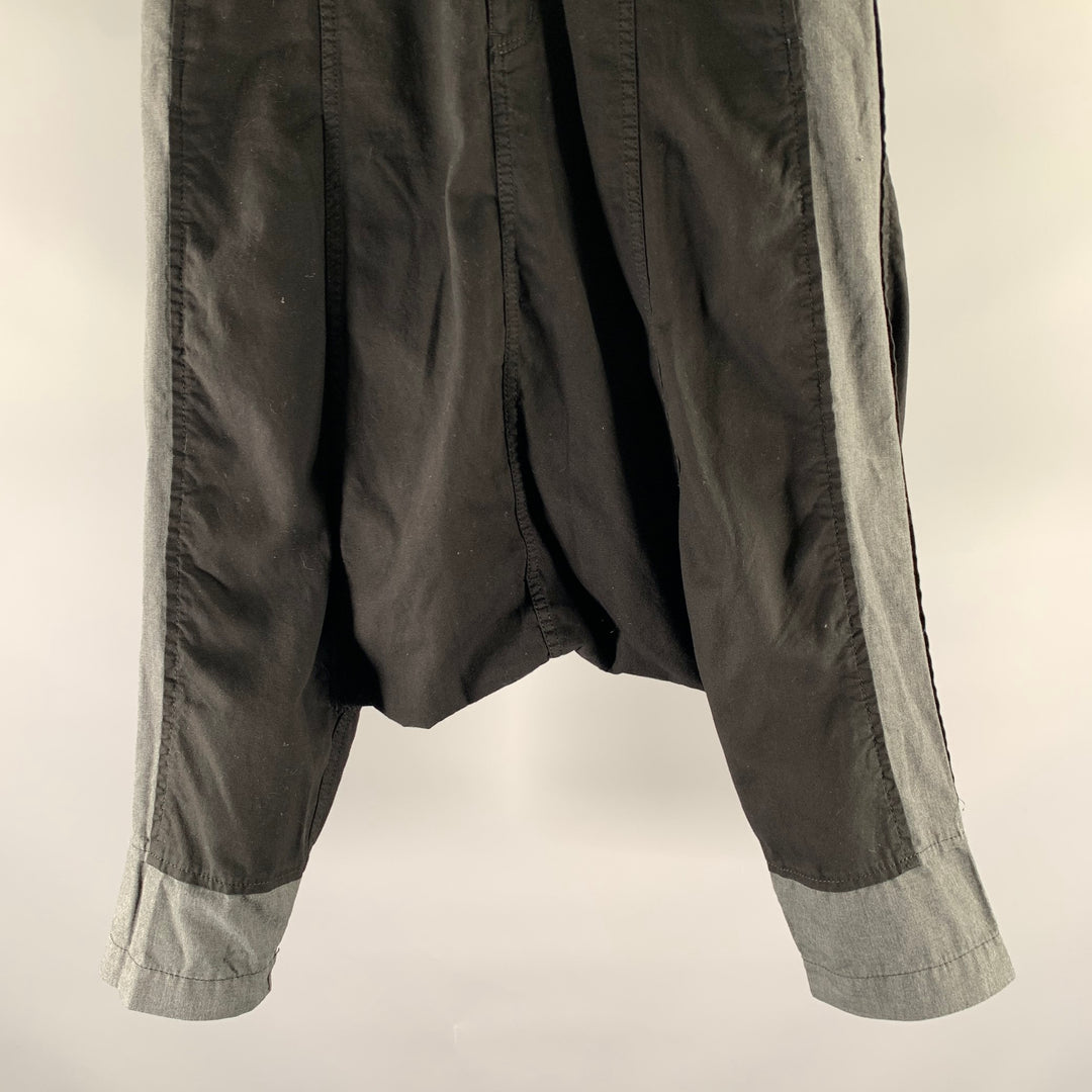 COMME des GARCONS Size S Black Grey Cotton Polyester Drop Crotch Pants