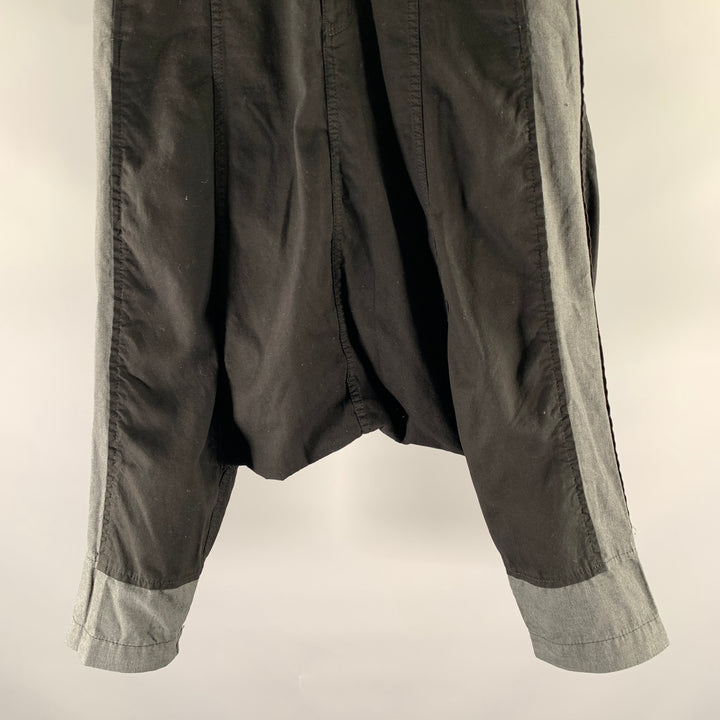 COMME des GARCONS Size S Black Grey Cotton Polyester Drop Crotch Pants