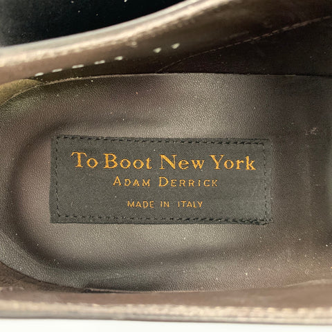 TO BOOT NY Chaussures à lacets noires en cuir uni à bout fleuri, taille 11