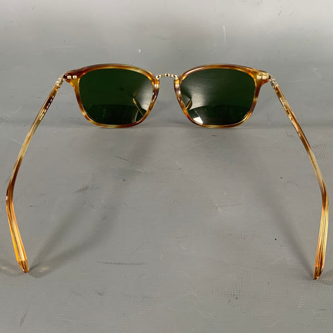 SALVATORE FERRAGAMO Brown Tortoise Acetate & Metal Sunglasses & Eyewear