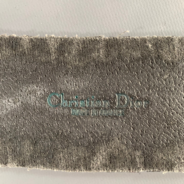 CHRISTIAN DIOR Size M Black Anthracite Lace Leather Belt