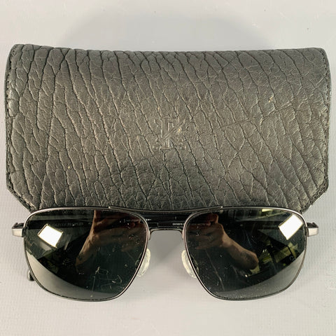 OLIVER PEOPLES Linford Black Metal Pilot Sunglasses