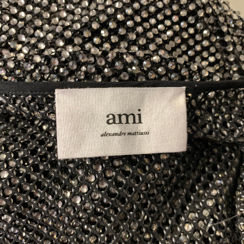 AMI by ALEXANDRE MATTIUSSI Size 38 Black Silver Polyester Blend Dress
