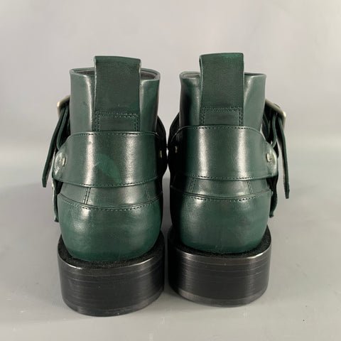 BURBERRY Size 8.5 Green Leather Pull On Boots