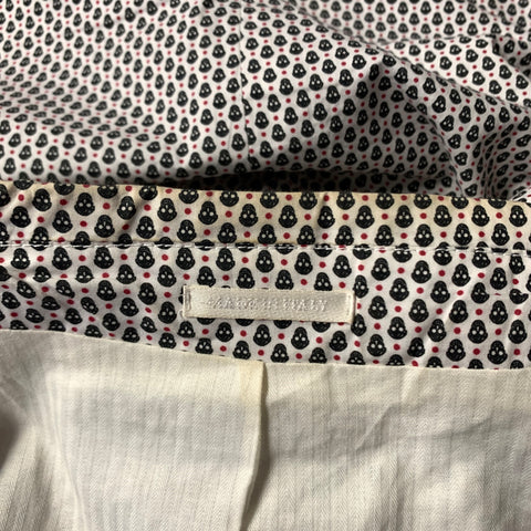 ALEXANDER MCQUEEN Chest Size 36 White Black & Red Skulls Cotton Sport Coat