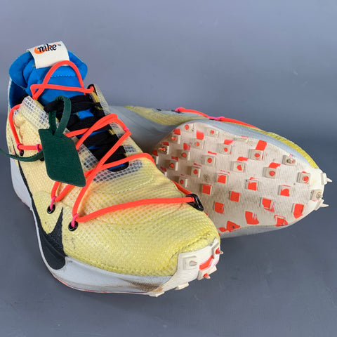 OFF-WHITE x NIKE 2020 Size 12.5 Vapor Street Yellow Black Color Block Lace-Up Sneakers