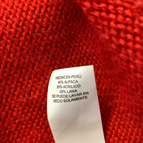 KATE SPADE Size M Red Alpaca Blend Dice Knit Sweater Womens