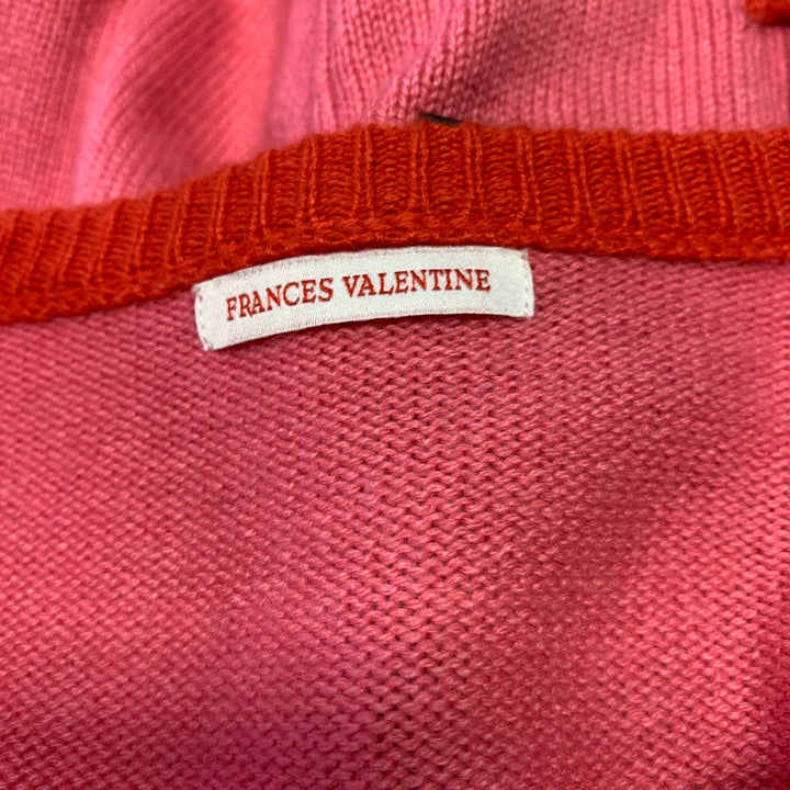 FRANCES VALENTINE Size XS Pink Orange Wool Blend Knitted Cardigan