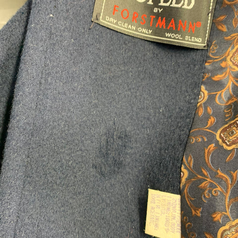 JOFELD Vintage Size 6 Navy Wool Blend Shawl Collar Double Breasted Coat