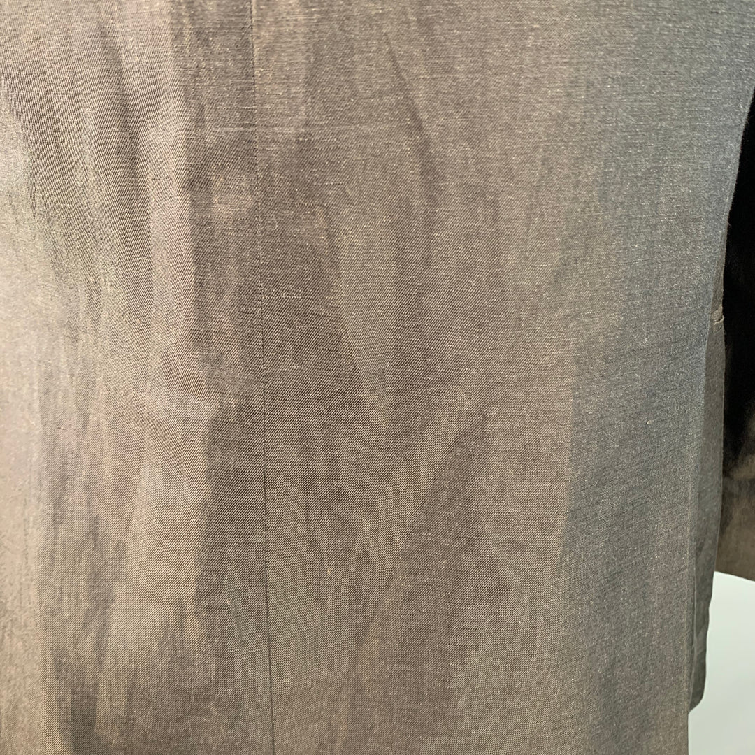 ERMENEGILDO ZEGNA Size 44 Regular Brown Silk Linen Twill Sport Coat