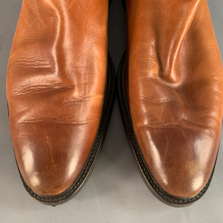 ANTONIO MAURIZI Size 13 Brown Leather Ankle Chelsea Boots