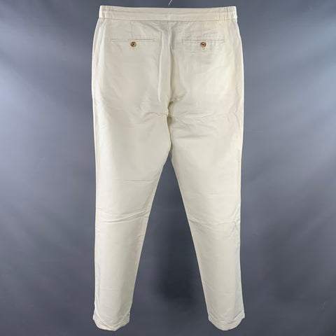 SUITSUPPLY Size 30 White Cotton Linen Drawstring Casual Pants