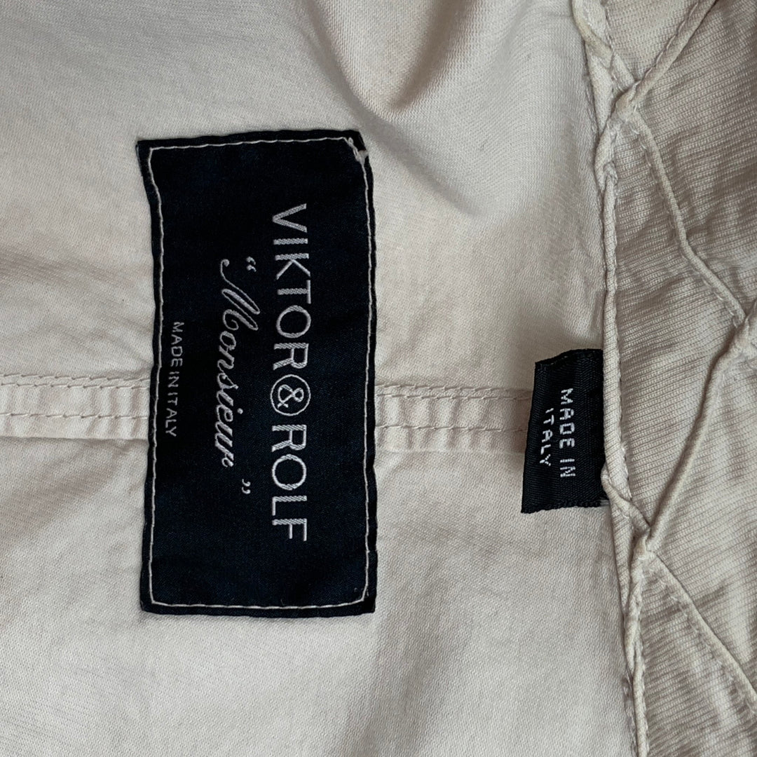 VIKTOR & ROLF Size 36 Off White Cotton Single Button Jacket