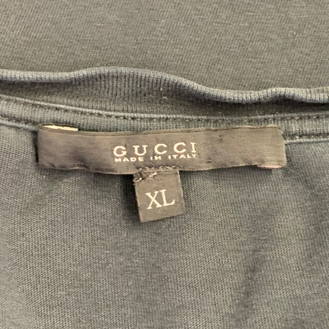 GUCCI Size XL Black Jersey Crew Neck T-shirt
