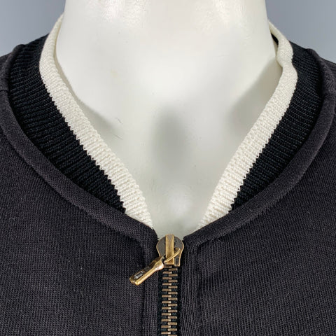 DRIES VAN NOTEN Veste zippée en coton noir et blanc Taille L
