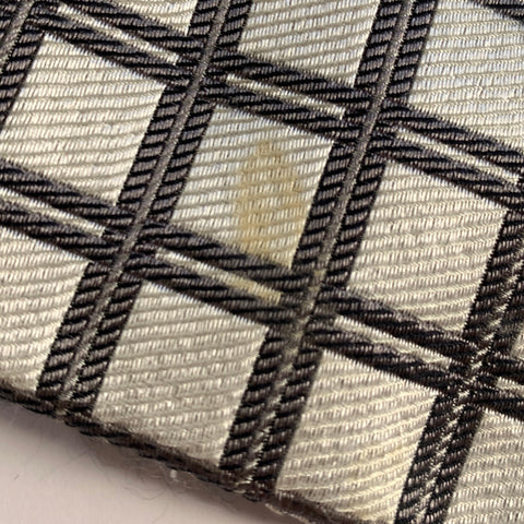 GIORGIO ARMANI Silver Grey Plaid Silk Tie