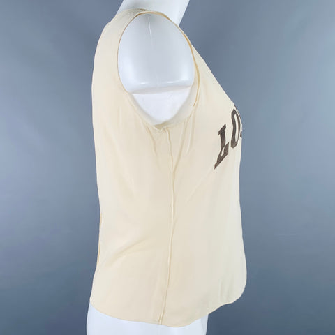 ROZAE NICHOLS Size M Los Angeles Beige Black Red Tank Casual Top