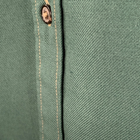 MAISON MARGIELA Size S Green Blue Contrast Trim Epaulets One Pocket Long Sleeve Shirt