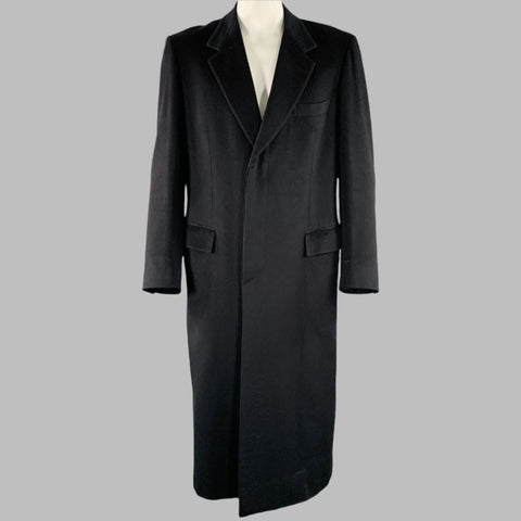 BRIONI Size 44 Black Cashmere Single Breasted Coat