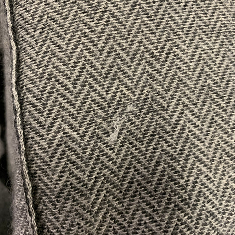 BRIONI Size L Grey Herringbone Cashmere Silk Polo Pullover