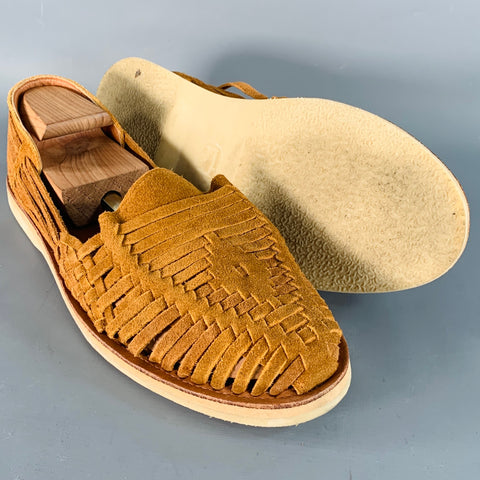 STEVE MADDEN Size 13 Camel Suede Woven Sandals