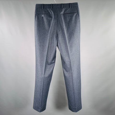 BRIONI Size 32 Heather Blue Grey Virgin Wool Flat Front Dress Pants