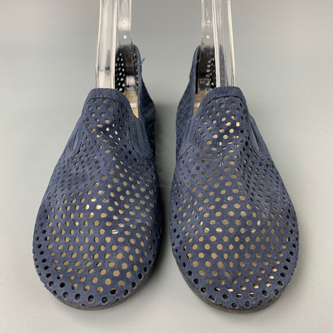 STELLA McCARTNEY Zapatos planos de gamuza sintética perforados azul marino talla 7.5