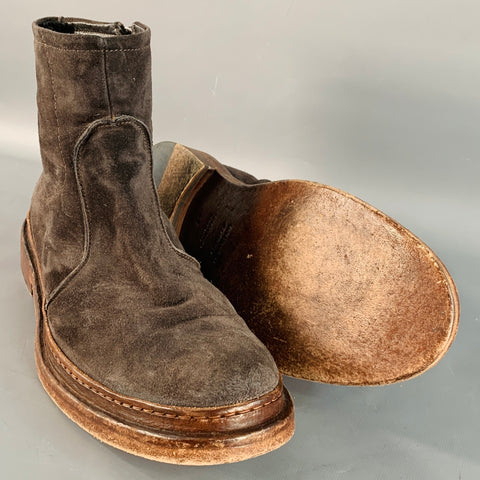 UNTAMED STREET Size 13 York Brown Suede Side Zipper Boots