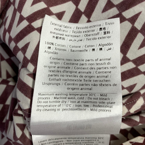 Chemise à manches longues boutonnée en coton à monogramme blanc bordeaux VALENTINO Taille M
