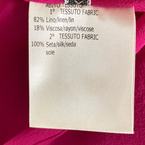 GIAMBATTISTA VALLI Robe sans manches tissée en mélange de lin framboise Taille XXS