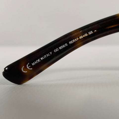 GUCCI Gold Tortoise Shell Aviator Square Sunglasses