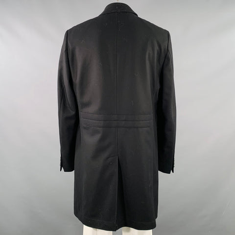 BOSS by HUGO BOSS Size 46 The Task 3 Black Virgin Wool Blend Over Coat