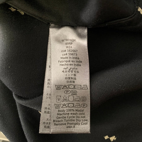 JOHN VARVATOS Size XL Black Print Modal Button Up Short Sleeve Shirt