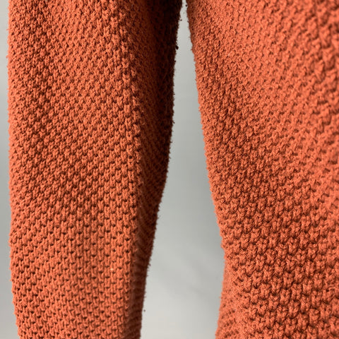 TAYLOR STITCH Size M Orange Rust Knit Cotton Shawl Collar Cardigan