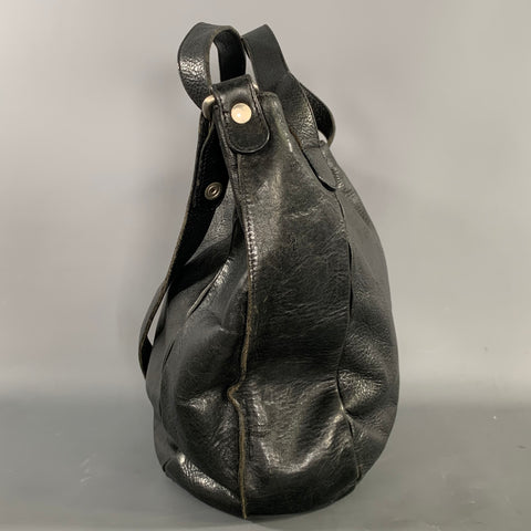 IL BISONTE Black Leather Hobo Handbag & Leather Goods