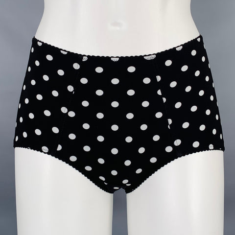 DOLCE & GABBANA Size XS Black White Polyamide Blend Polka Dot Swimsuit