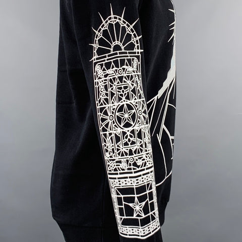 GIVENCHY Size XS Jesus Illusion Black White Graphic Cotton Long Sleeve Sweatshirt
