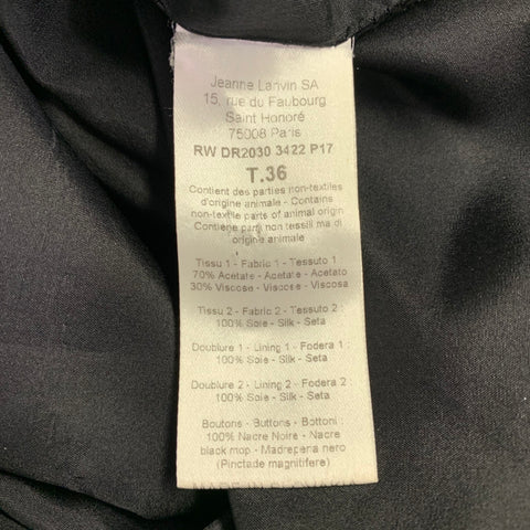 Robe fourreau LANVIN taille 4 en mélange d'acétate noir