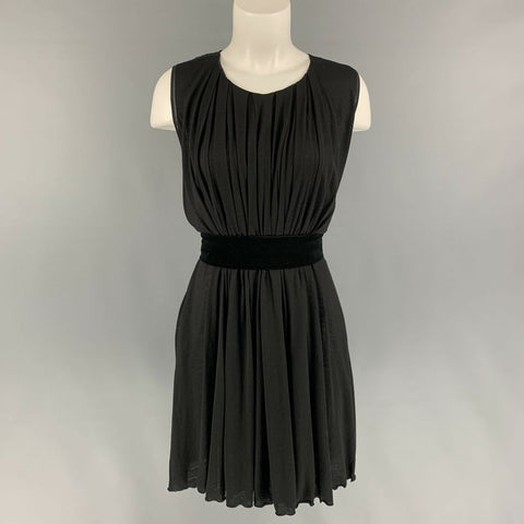 CHLOE Size S Black Mixed Fabrics Sleeveless Dress